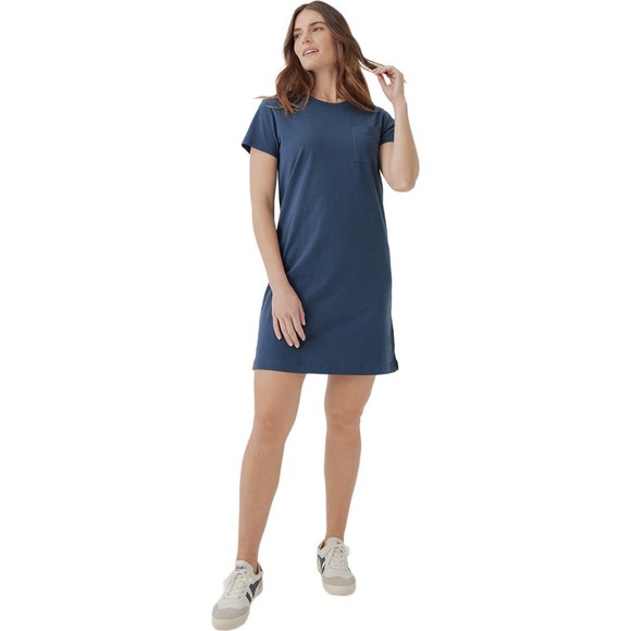 Pact Dresses & Skirts - Pact Organic Cotton Tee Dress in French Navy Size Small Granola Girl Casual
